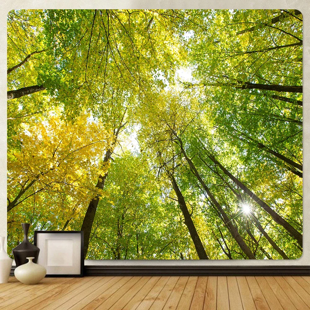 Лесные растения листья психоделическая сцена домашнее искусство Декор гобелен в