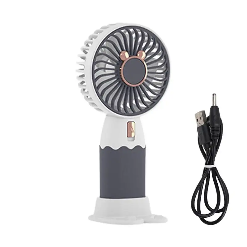 

Portable Hand Fan Rechargeable Cooling Mini USB Fan Cute Bear Lady Children Pocket Fans Mini Ventilator Travel Office Use