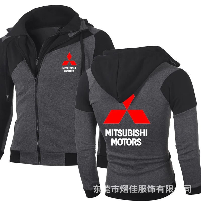 

Новая модная мужская верхняя одежда Mitsubishi, приталенная куртка на молнии с капюшоном, высококачественная повседневная толстовка в стиле Хар...