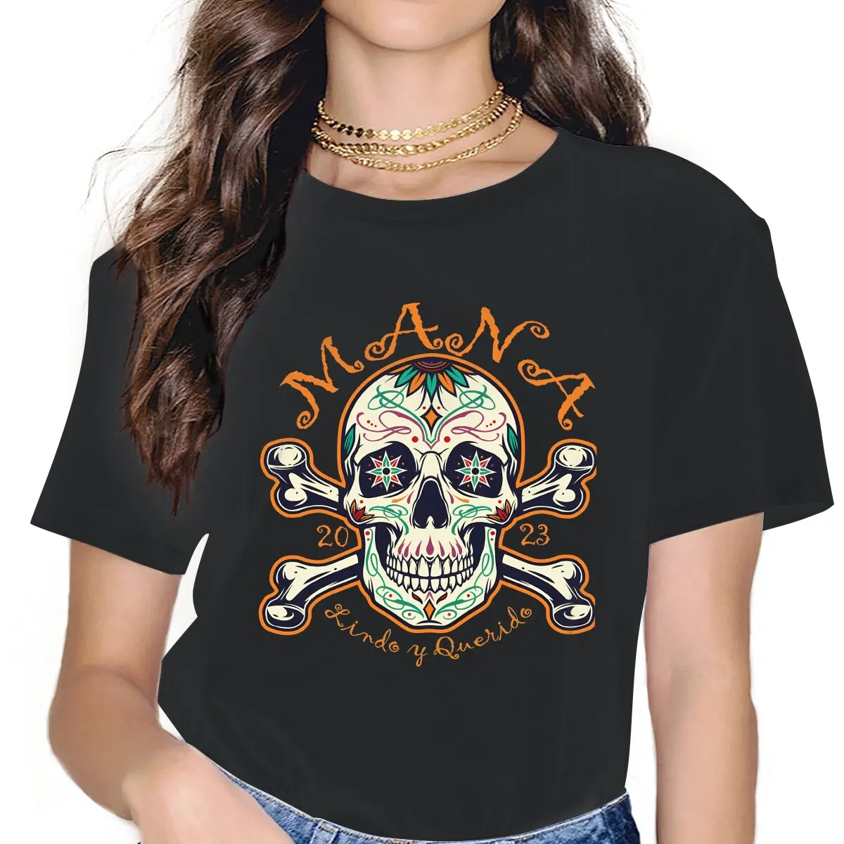 

Women Mana 2023 Mexico Lin T Shirt Mexico Skull Cotton Clothing Humorous Short Sleeve Round Neck Tee Shirt Summer T-Shirts