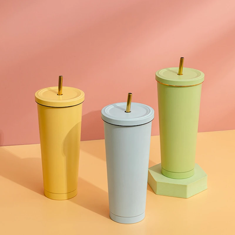 For Coffee To Go Espresso Cups Cup With A Straw Thermal Mug Drinkware Tea Good