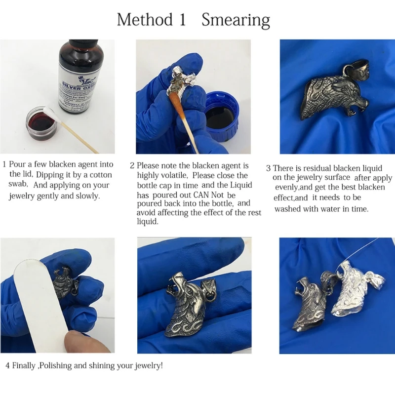 

41XC Silver Oxidizer Solution Sterling Silver Oxidize Patina Gel Retro Jewelry Making