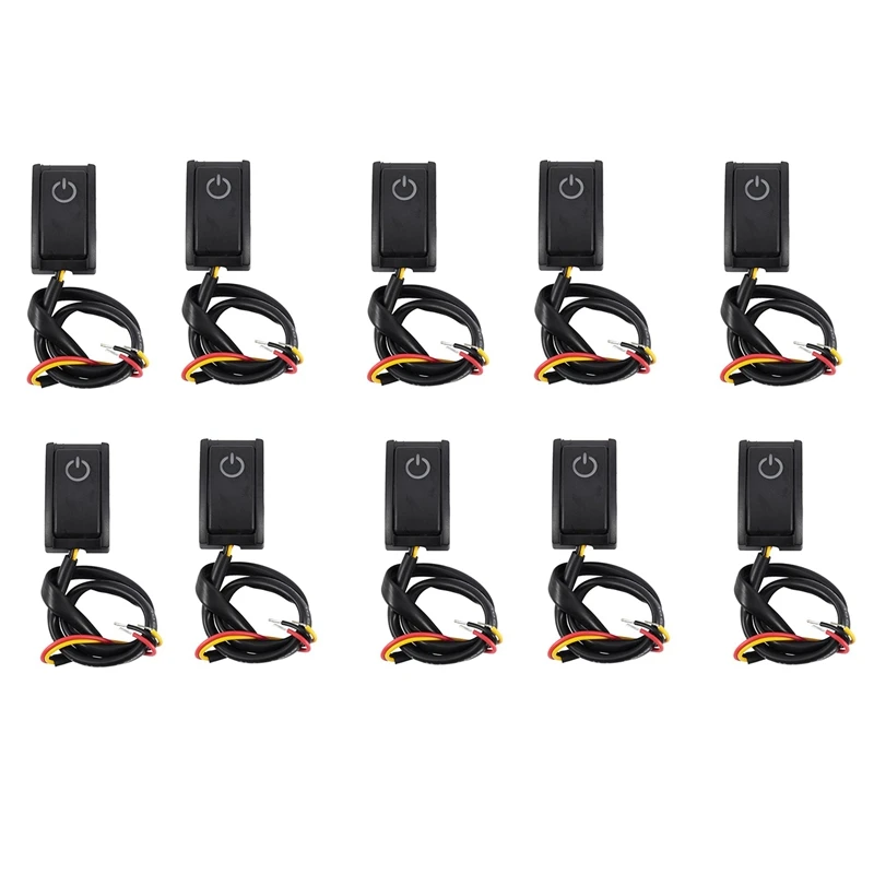 

10X Car Button Switch Diy Switch Paste Type Off/On Switch For Car Reading Lamp/Turn Lights Dc 12V/200Ma