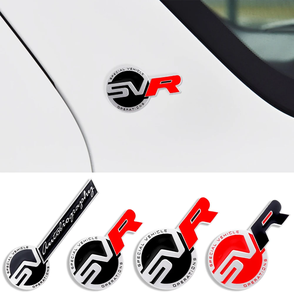

3D Metal SV SVR Logo Badge Car Body Front Grill Sticker Auto Accessories For Land Rover Discovery Sport Autogiography Freelander