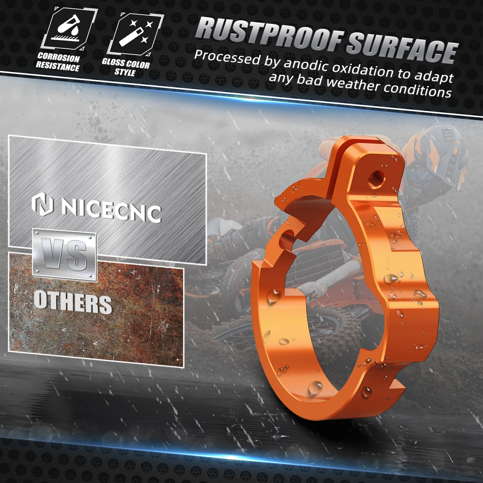 Выхлопной фланцевый зажим для мотоцикла KTM EXC 300 2024 NICECNC Защитная крышка XCW 250 XC SX