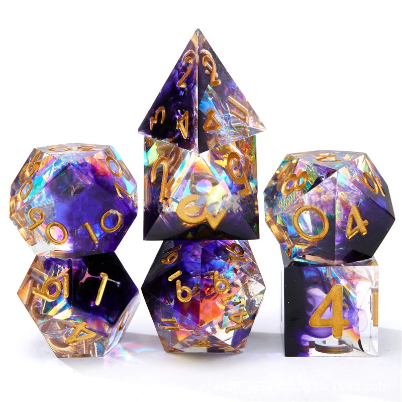 

7Pcs/Set Resin For DND Dice D&D Dice Set D4 D6 D8 D10 D% D12 D20 Polyhedral Games For Dungeons And Dragons Table Games MTG RPG