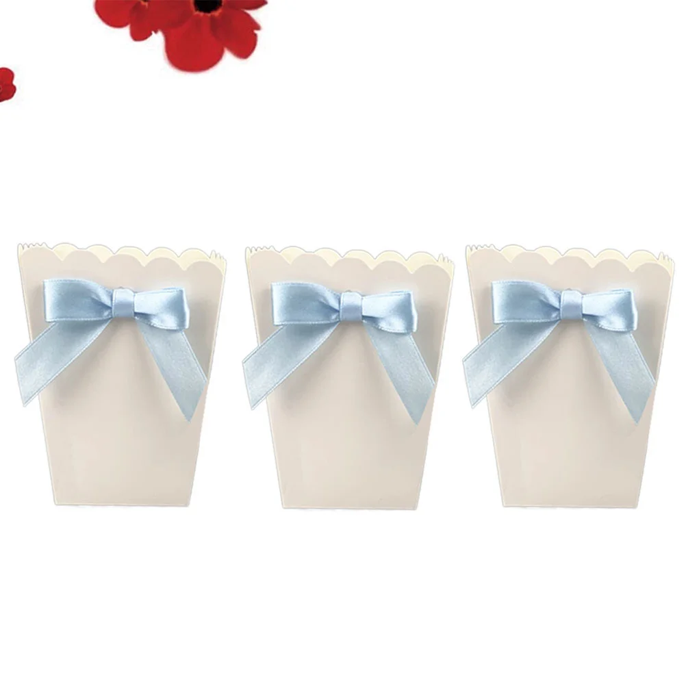 

12pcs Bow Popcorn Boxes Containers Paper Popcorn Bags Party Bags Snack Candy Bags Boxes for Wedding Party Favors Birthday Party