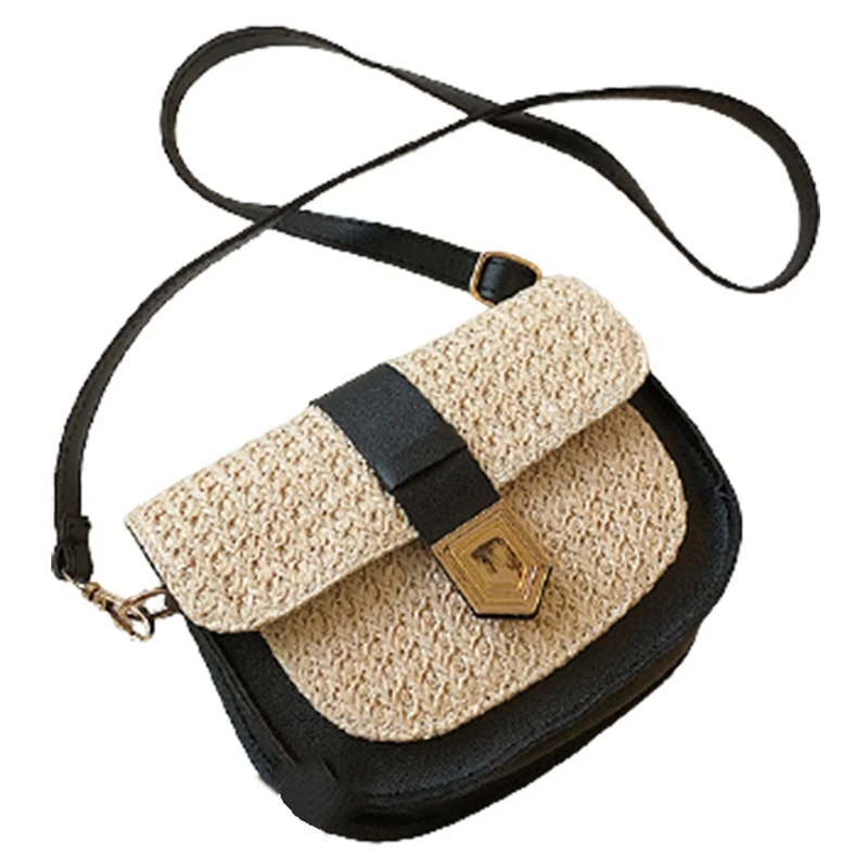 

Straw Bag Woven Bag Female Fashion Simple Small Fresh One Shoulder Messenger Bag Western Style Saddle Bag