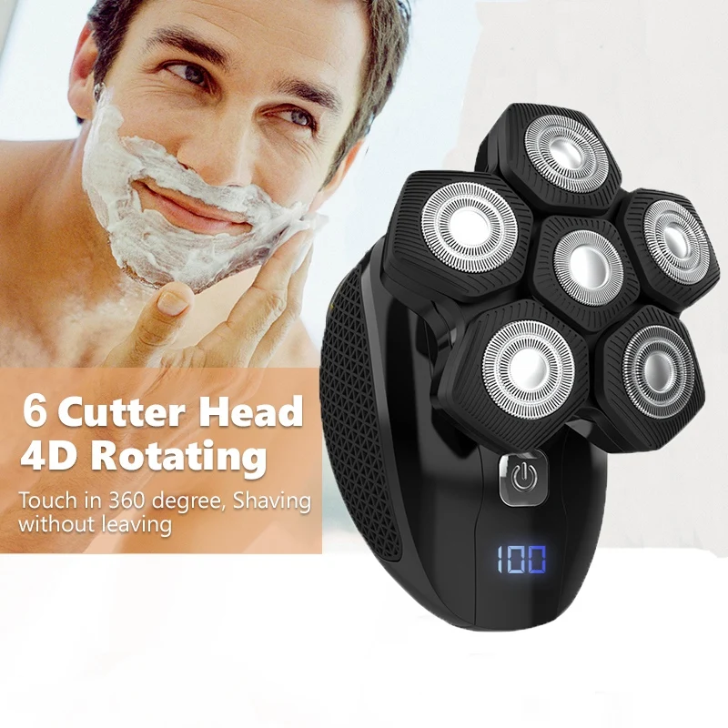 

Electric Shaver For Men Beard Hair Trimmer LCD Display Electric Razor 6D Floating Blade Heads Electric Nose Hair Trimmer