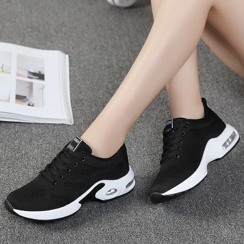 Fashion Women Sneakers Running Shoes Tennis Outdoor Air Cushion Knit Trainer Breathable Gym Shoes