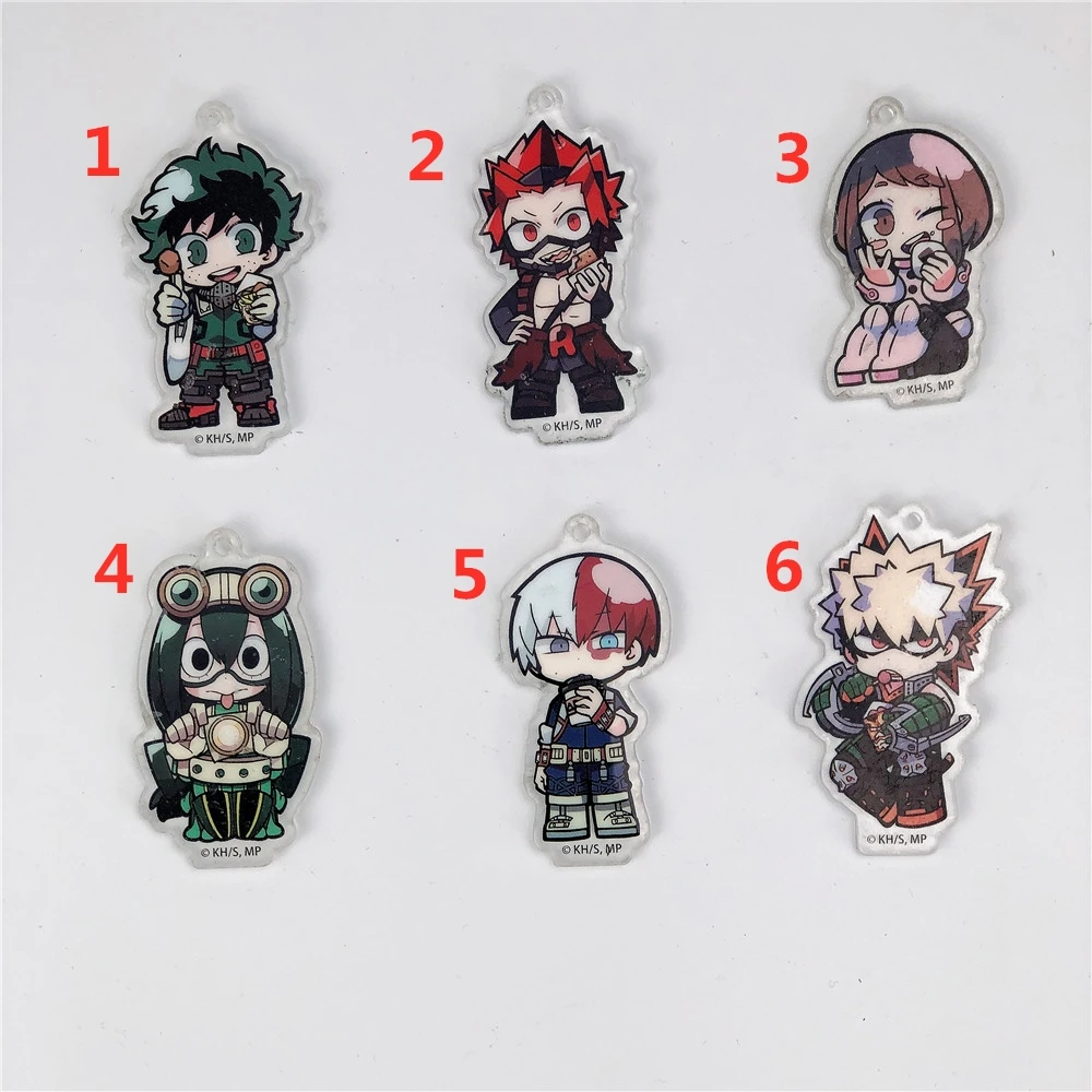 

Boku no Hero Academia Anime Arcylic Keychain Key Ring Race Straps Cosplay