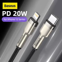 baseus usb c cable for iphone 12 mini pro max pd 20w fast charge cable for iphone 11 8 charger usb type c cable for macbook pro