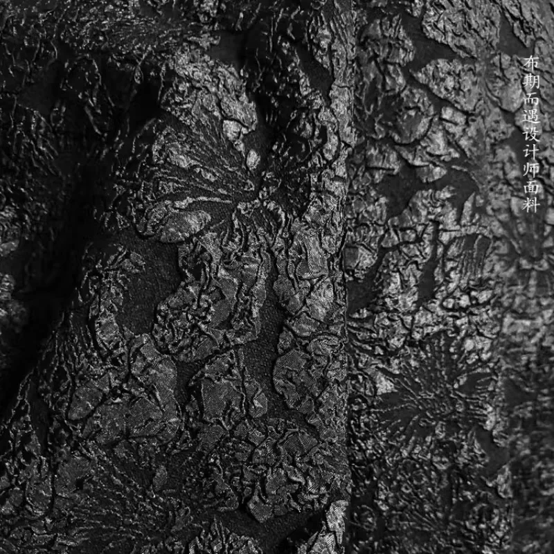 Жаккардовая ткань черная весна-лето микро эластичный дизайн платье топ модная