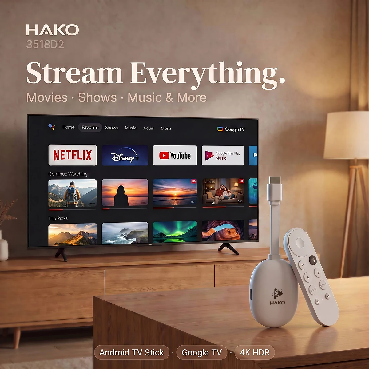 Фото H96 MAX RK3518D Android14 Smart mini TV stick Wifi6 BT5.4 4K HD 3D Quad-Core Ethernet Google Voice Assistant Media Player Tvbox №3
