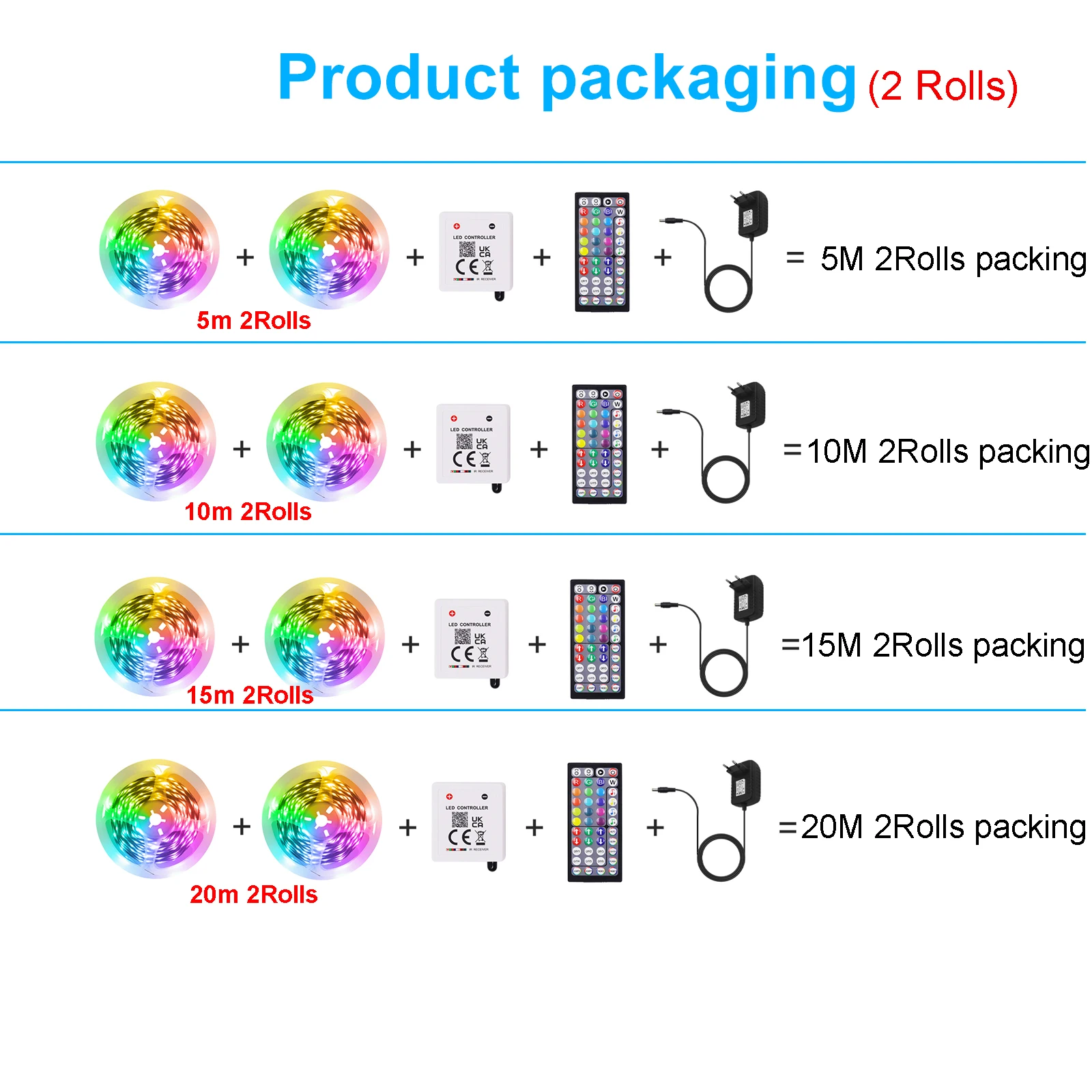 5 м 10 15 20 RGB 3535 DC24V светодиодные ленты 24/44 клавиши дистанционное управление через