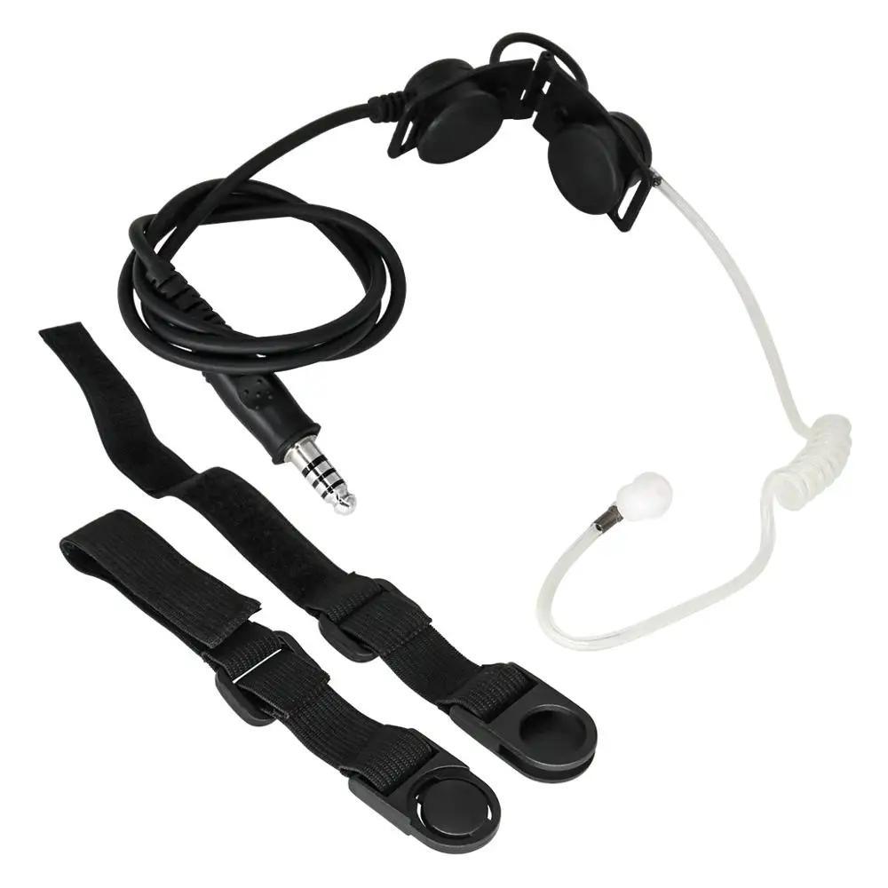Tactical Headset Throat Microphone Vacuum Sound CS Portable Neckline Throat Headset + Interphone Adapter Tactical PTT U94 PTT