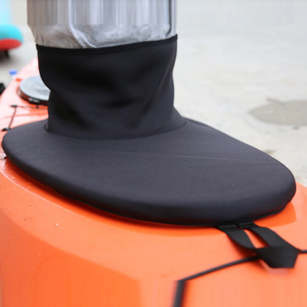 

Deck Kayak Spray Skirt Waterproof 90x52cm Black Cockpit Cover Convenient Elastic For Canoe Boat Retractable Belt
