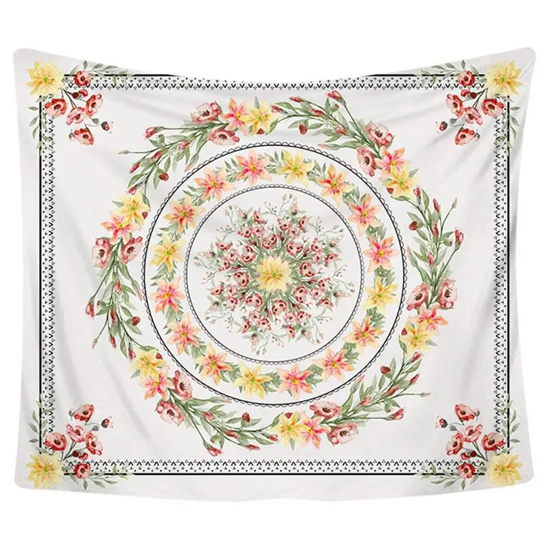 

Sketched Floral Medallion Tapestry Hanging Cloth With Unique Visual Enjoyment Used As Bed Cover Coverlet Sofa Cover Tablecloth