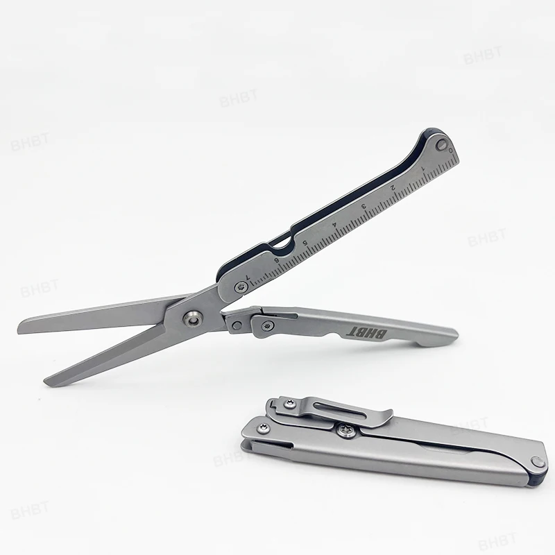 Складные ножницы BHBT портативные легкие домашние уличные инструменты EDC со шкалой