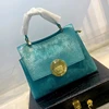 2023 new leather snakeskin women's handbag laser rose powder advanced light luxury ladies commuting shoulder messenger bag 3