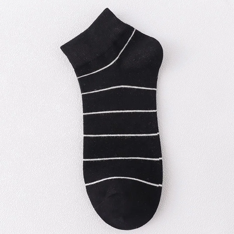 5 Pairs Cotton Men Socks Breathable Casual Autumn Fashion Street Striped Sports Ankle Socks Basketball Comfortable Boat Socks