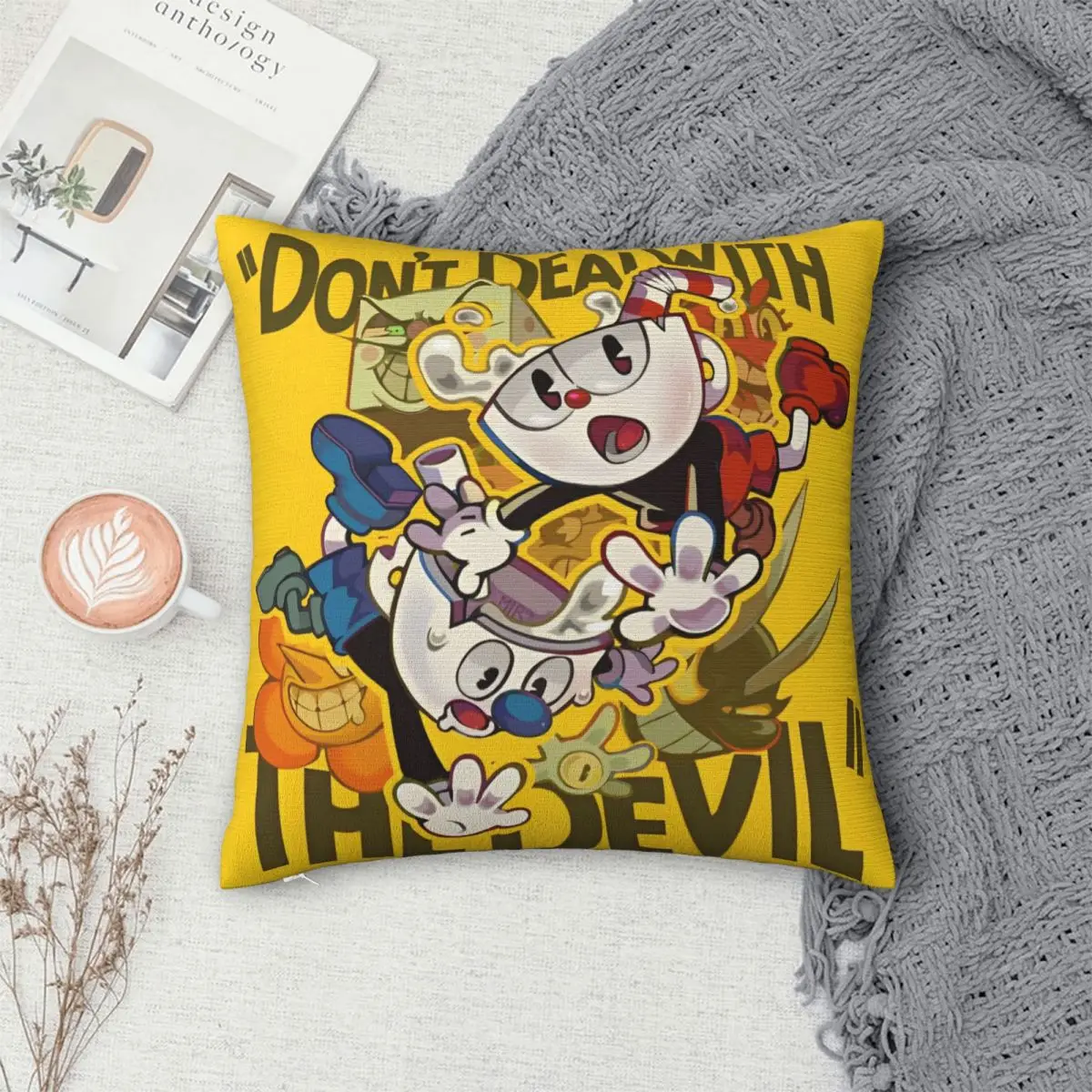 Квадратная наволочка Cuphead и Mugman чехол для подушки Game новинка декоративная на