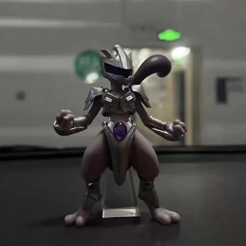11 см мультяшная фигурка Пикачу Mewtwo аниме сталь крутая статуя из ПВХ модель