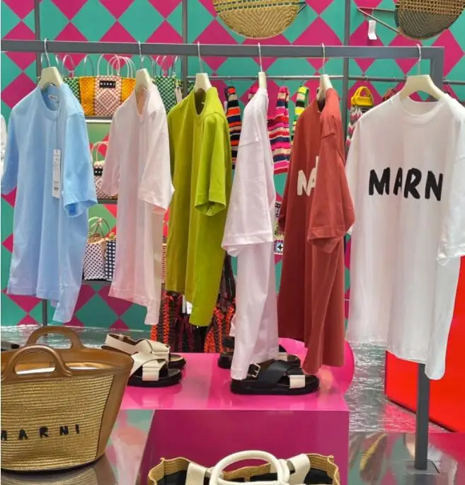 

Harajuku MARNI Graffiti Letter Top Tee Summer New T Shirt High Quality Cotton Fashion Women Clothing