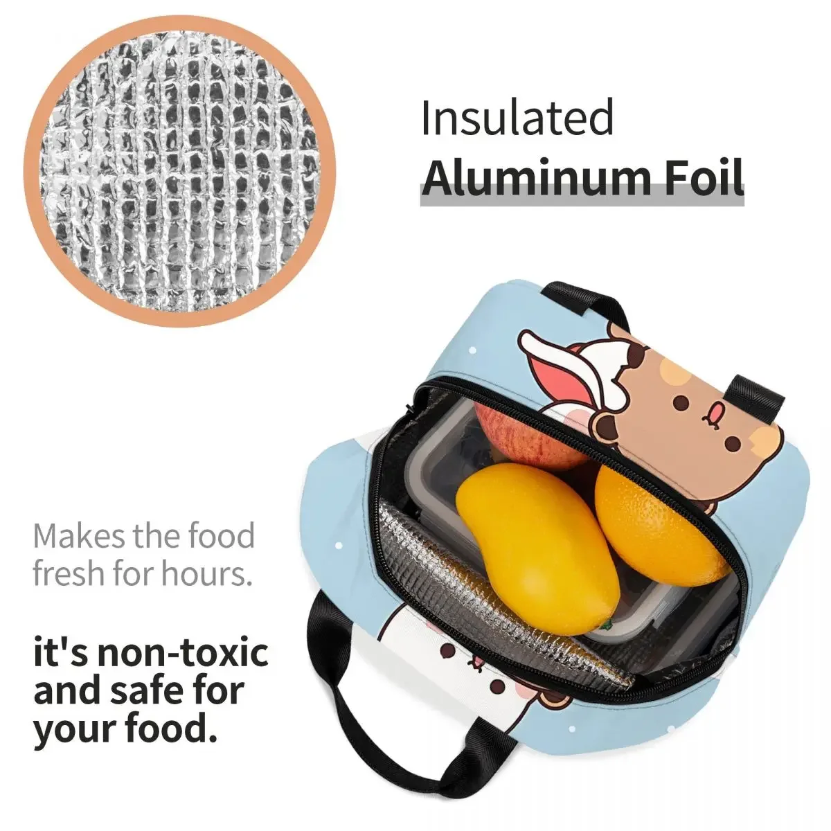 Рождественская изолированная сумка для ланча Bubu и Dudu аниме женская детская