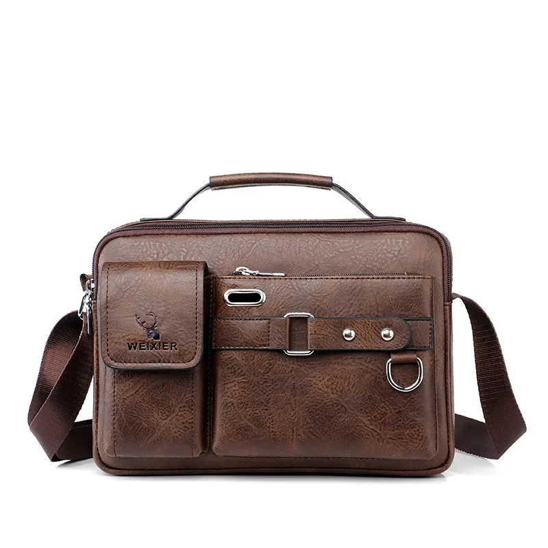 

Designer Luxury Brand Men's Shoulder Bag Portable PU Leather Handbags Men's Business Shoulder Messenger Briefcase Crossbody Bags