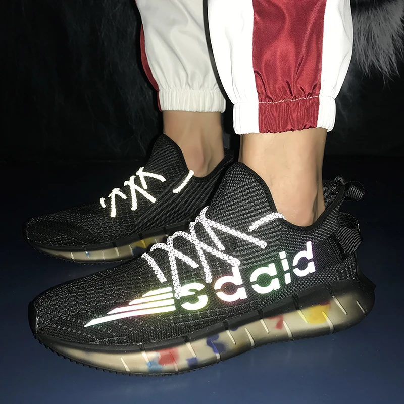 

2022New Spring Men's Fashion Casual Sports Shoes Comfortable Running Shoes for Men Breathable Knitted Surface Wear Popcorn Soles