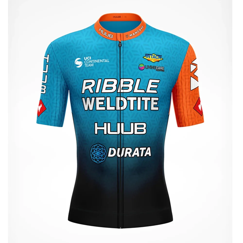 

Huub Ribble Weldtite Summer Cycling Men Classic Blue Short Sleeve Jersey Pro Team Quick Dry Breathable Bicycle Shirts Ciclismo