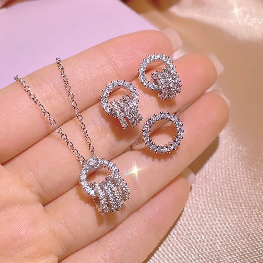 

100% 925 Sterling Silver Pure Diamond Pendant Necklaces for Women Collares Mujer Naszyjnik 45cm Necklaces Diamond Gemstone