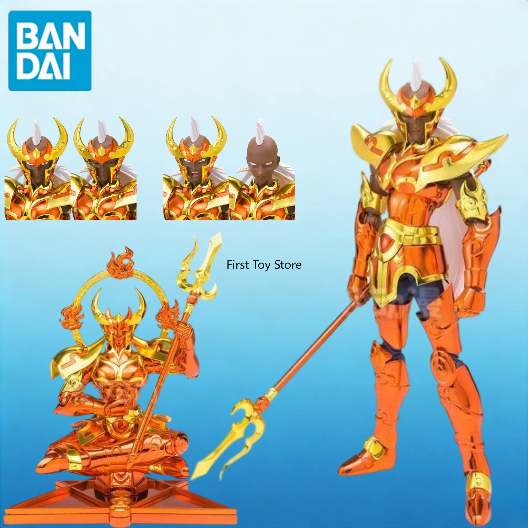 Фото В наличии: Коллекционная фигурка Bandai Saint Seiya Myth Cloth EX Poseidon Warrior, Sea Emperor's Child Kresula, модель для подарка. №1