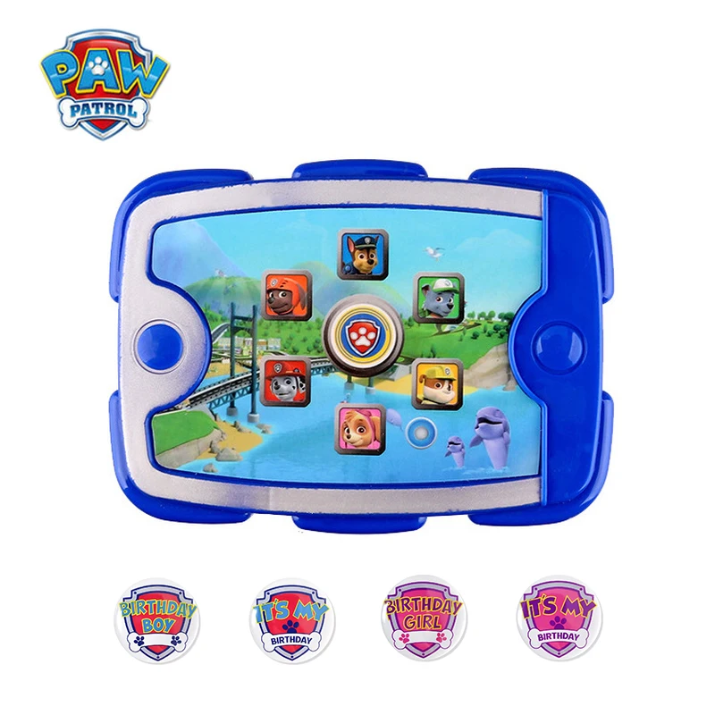 

2Pcs Paw Patrol Ryder's Task Tablet Kid Cosplay Music Light Task Simulator Action Figure Simulation Tablet Toy Birthday Gift Set