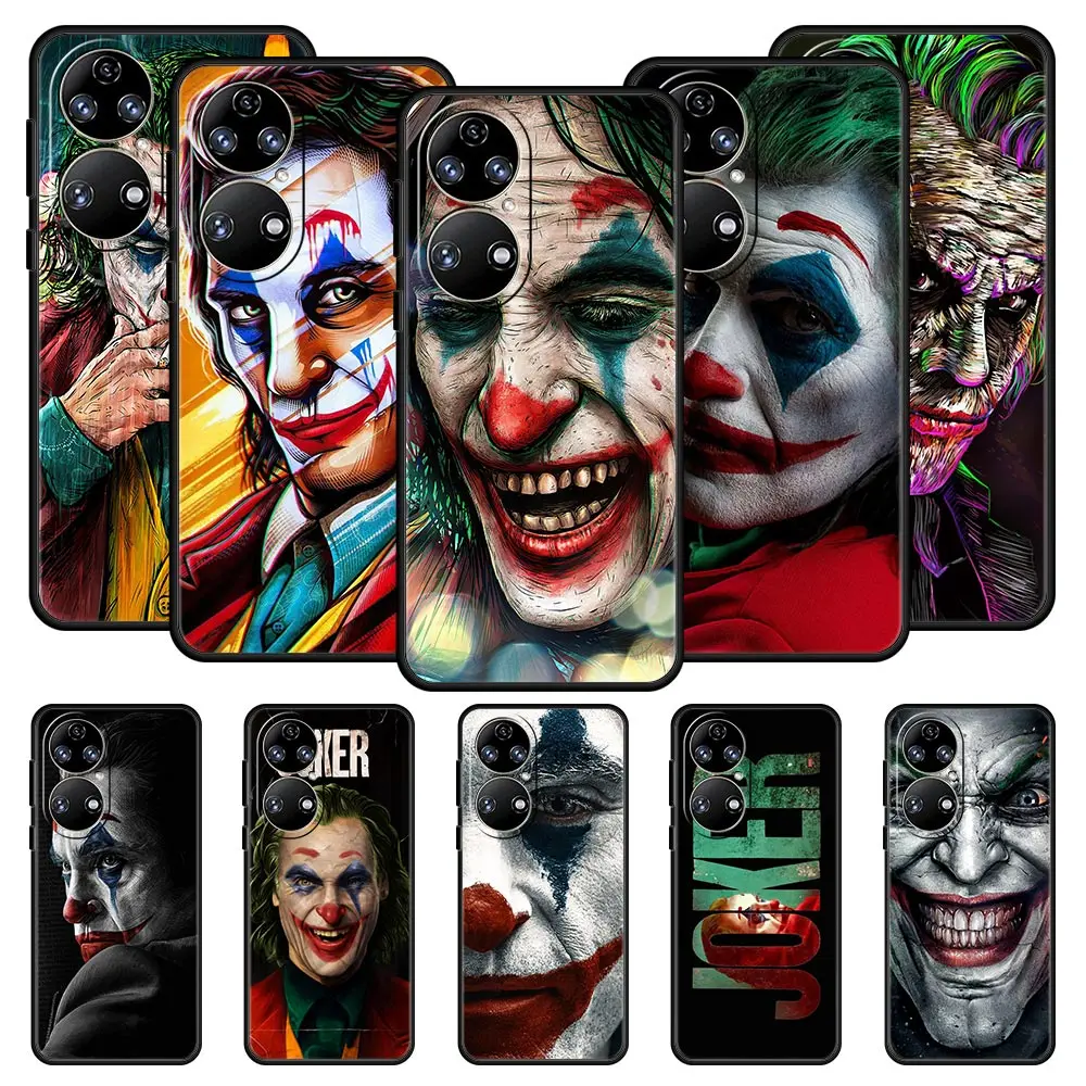 

Happy Face j-Joker Phone Case For Huawei P30 Lite Y6p Y9s Y7a P50 Pro P20 P40 Lite E P Smart Z 2021 Y6 Y7 Y9 2019 Silicone Cover