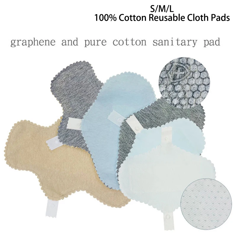 

1PC Super Thin 100% Cotton Reusable Cloth Pads, Waterproof Lady Daily Use Cloth Panty Liners Women Feminine Hygiene S M L
