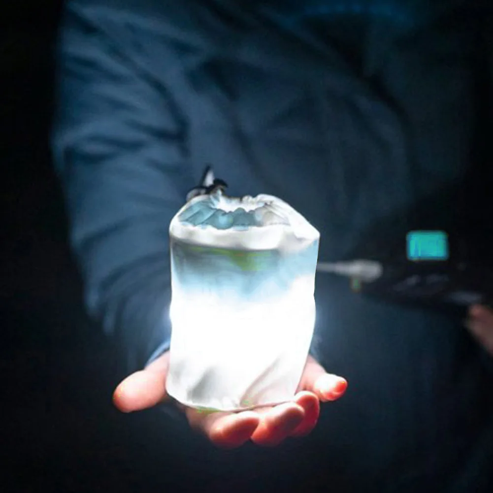 

Inflatable Camping Lantern USB Powered LED Flashlight Travel Hiking Tent Lights