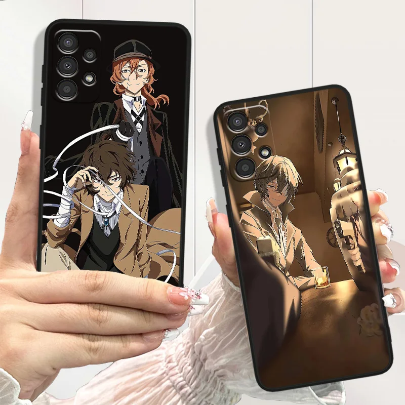 Черный телефонный чехол Bungo бродячие собаки для Samsung Galaxy S24 S23 S22 S21 S20 S10E Ultra Plus Lite FE