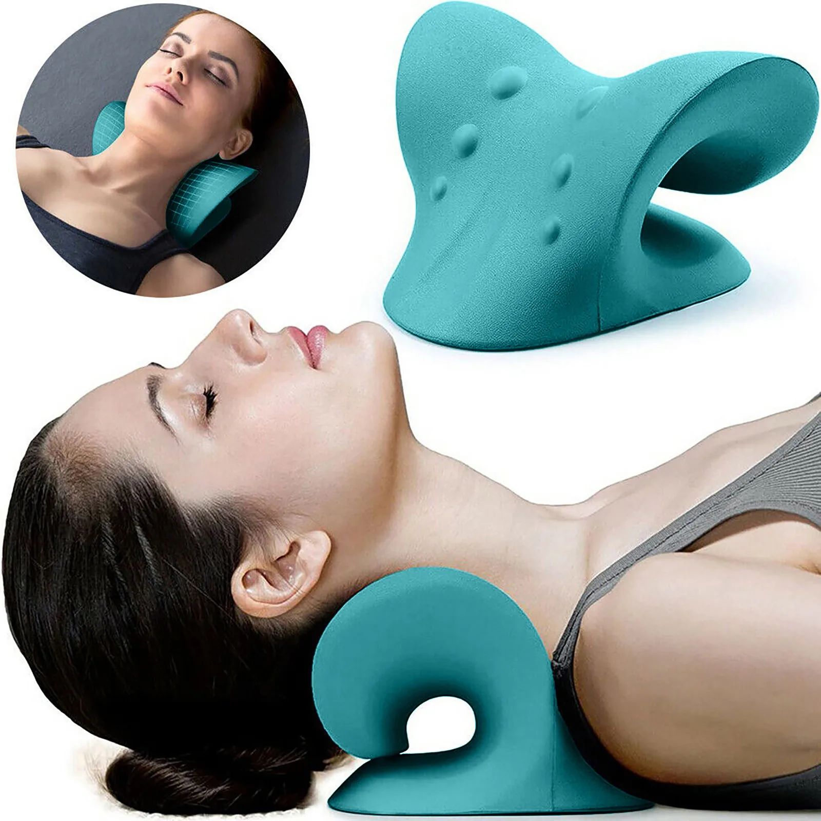 

New Shoulder Cervical Pillows Neck Stretcher Massage Relaxer Pain Relief Spine Correction Stretch Traction Cervical Chiropractic
