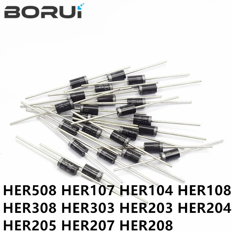 Диод HER508 5A 1000 В 20 шт. HER107 HER104 HER108 HER308 HER303 HER203 HER204 HER205 HER207 HER208 1A 2A 3A 300V 500V 800V 1000V |
