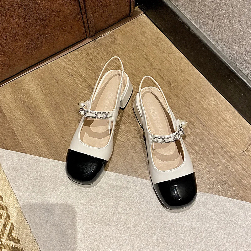 Med Square Toe Woman Shoes Luxury Mixed Colors Slides Metal Decoration Thin Heels Designer Slipper Cover Soft Mary Janes |