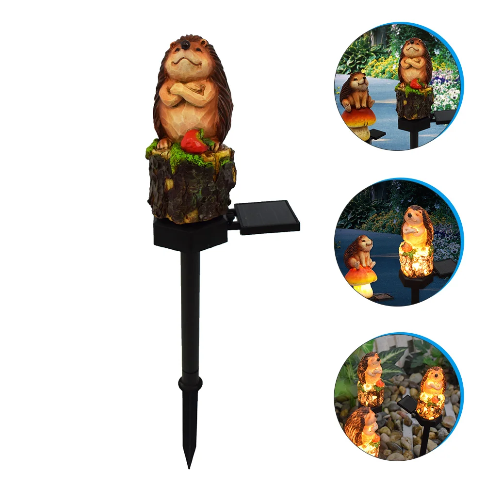 

Садовый фонарь на солнечной батарее, водонепроницаемый декоративный колышек в форме Ежика для фейерверка, ландшафта, лужайки, статуи с зазе...