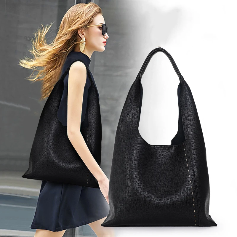 

Genuine Leather Bag Large Women Leather Handbags Famous Brand Women Tote Bags Big Ladies Shoulder Bag