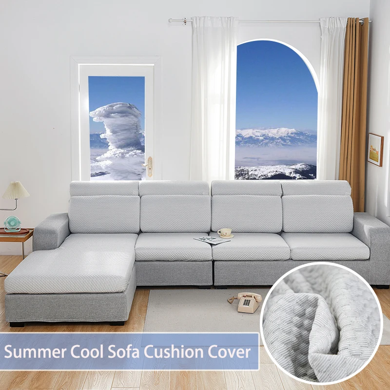 

New Cool Sofa Cushion Cover Solid Color Elastic chaise longue Sofa Cover 2 3 Seater Sectional Sofa Seat Cover