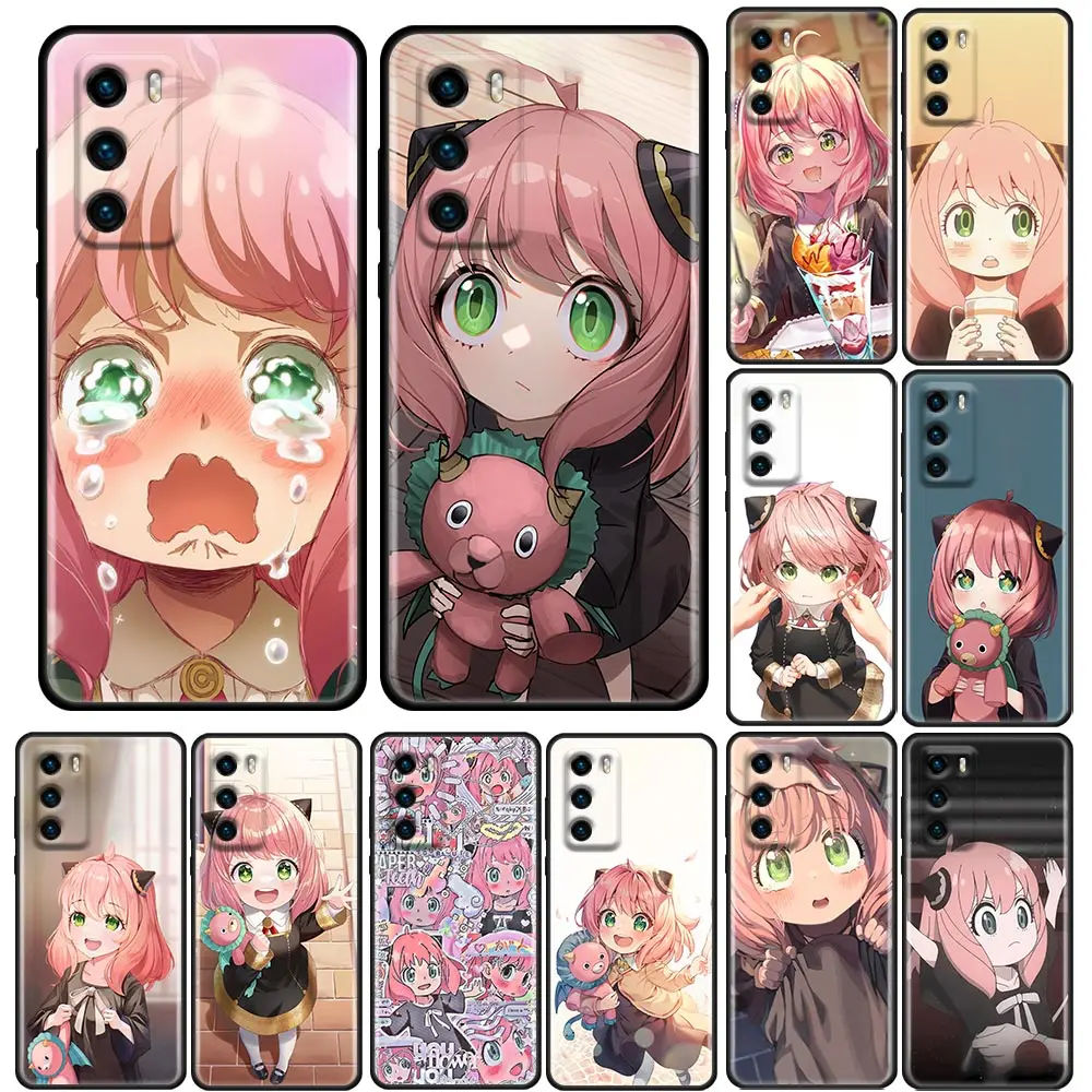 

SPYF X AMILY Ania Mobile Phone Shell for Huawei P50 P50E P40 P30 P20 P10 Smart 2021 Pro Lite 5G Plus Soft Case Cover Funda Coque