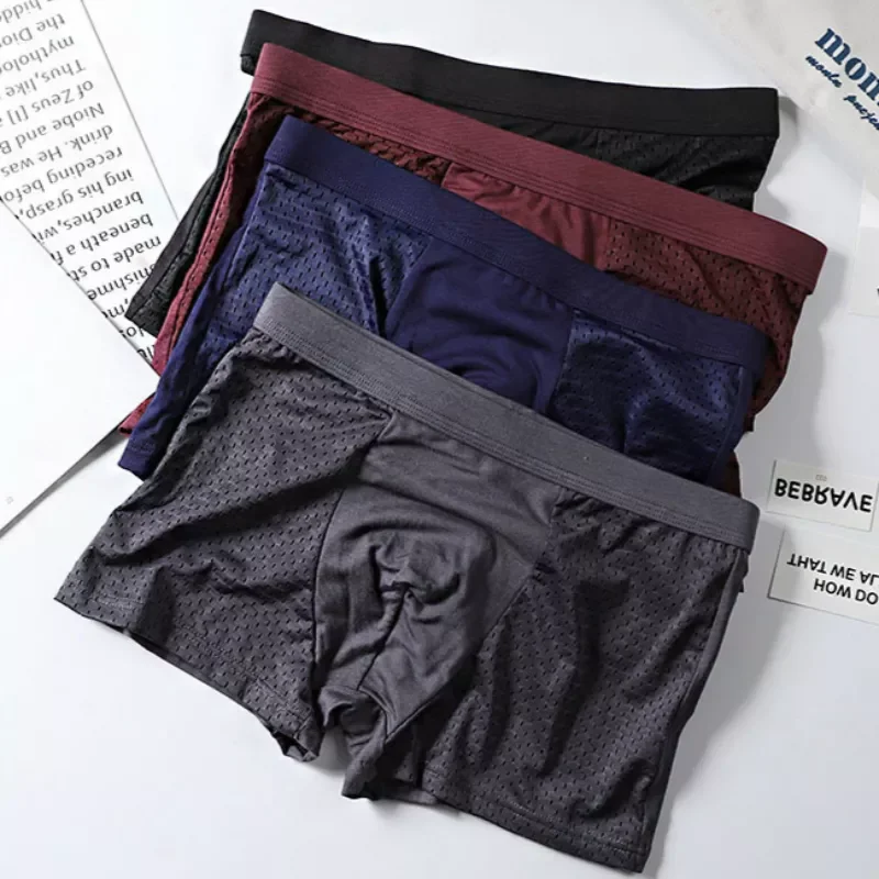 

Panties Modal Men's Underwear Boxers Breathable Man Ice Silk Sexy U Convex Boxer Solid Underpants Comfortable Mesh Shorts