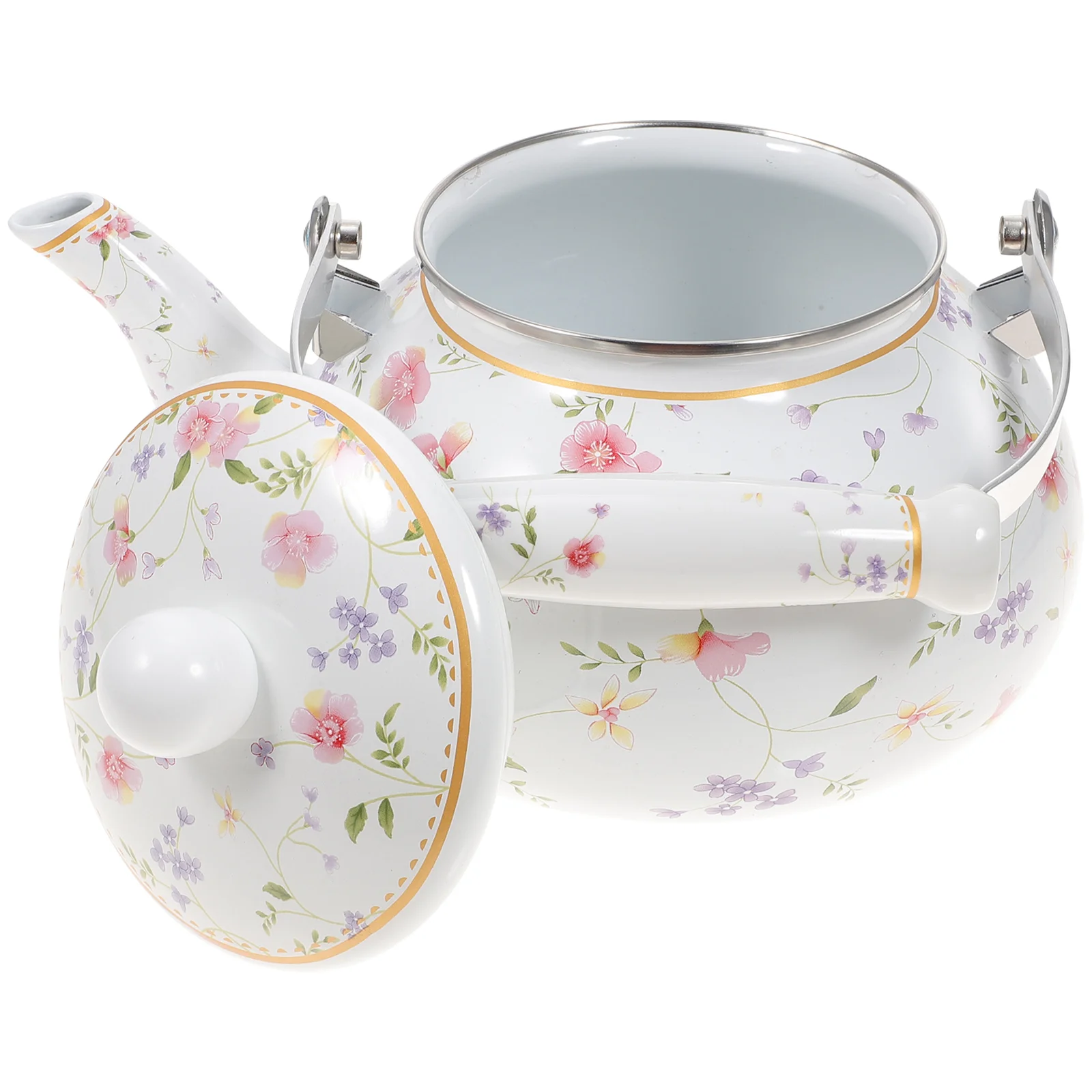 

Pottery Household Tea Serving Durable Teapot Camp Cooker Necessity Enamel Stove Kettle Kitchen Essentials Camping