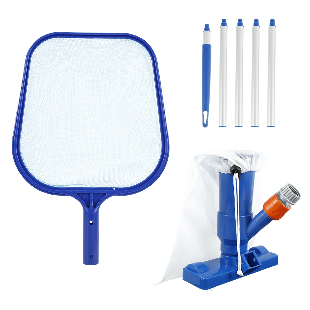 

Swimming Pool Vacuum Cleaner Brush Head Skimmer Net Hot Tub Spa Pond Cleaning Tool Kit Swimming Pool Cleaning Accessories