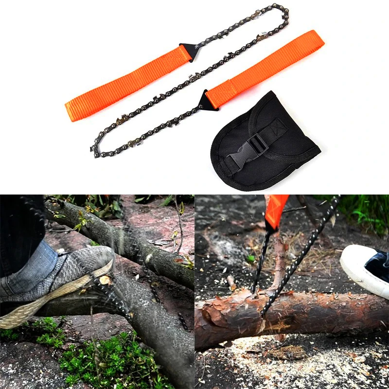 

Outdoor Garden Tools 24inch Portable Outdoor Survival Hand Zipper Saw Wire Saw Handheld Chains Saw Wood Cutting Tool